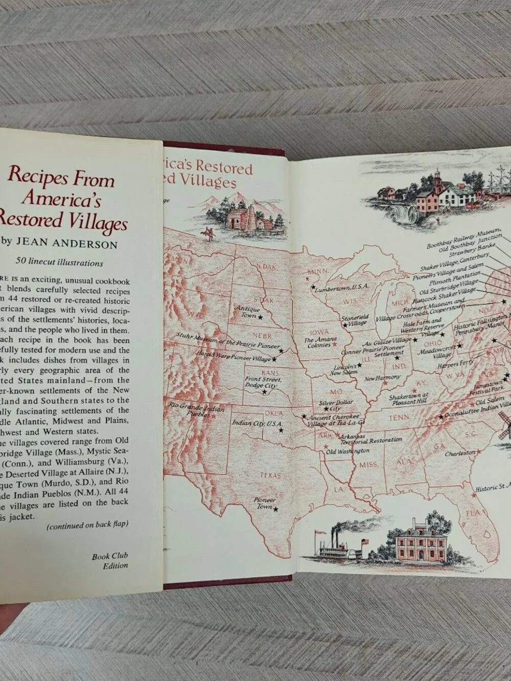 Recipes From America's Restored Villages Jean Anderson 1975 Hardcover Cookbook